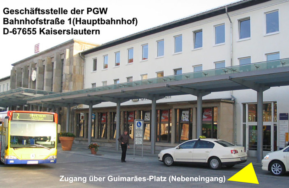 Zugang zur Geschäftsstelle der PGW